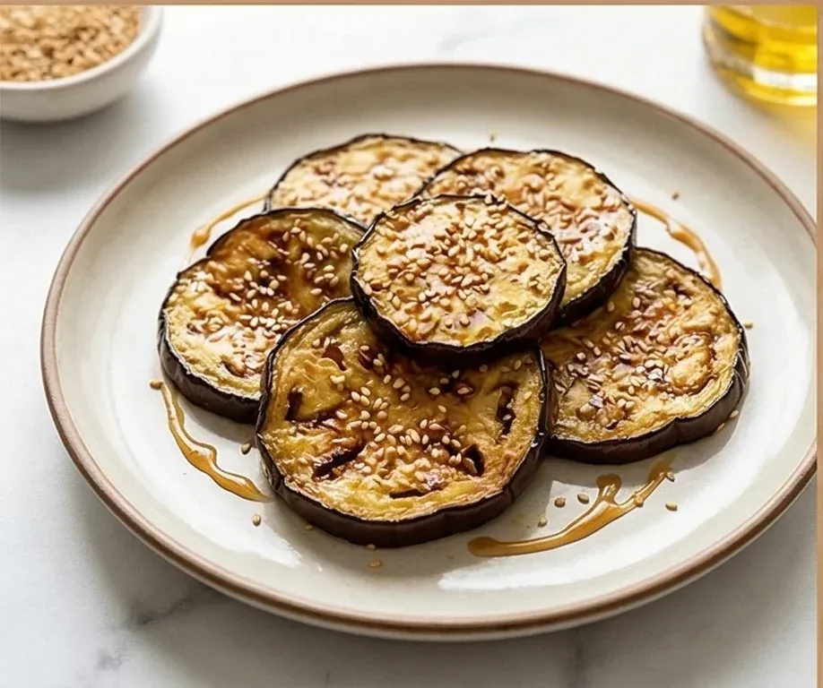 Aubergines Grillées au Filet de Miel de Canne et Sésame