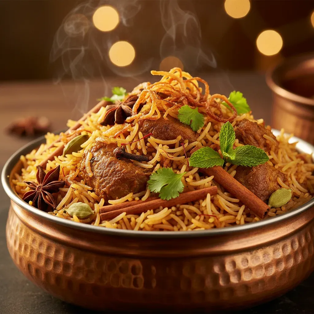 Biryani d'Agneau Hyderabadi: Le Goût Millénaire qui Enchantera vos Papilles