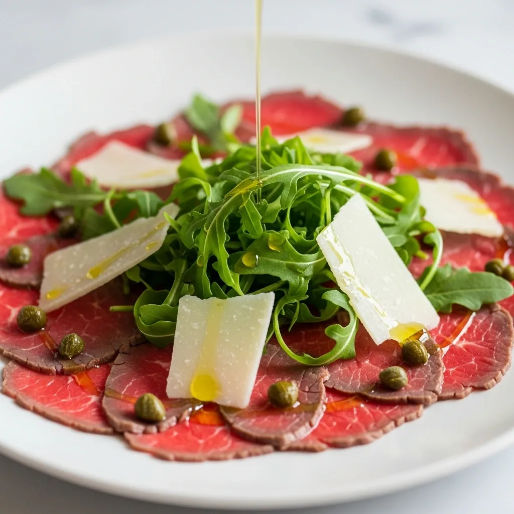 Carpaccio de Bœuf à la Roquette et aux Câpres