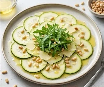 Carpaccio de Courgette au Citron et Copeaux de Parmesan