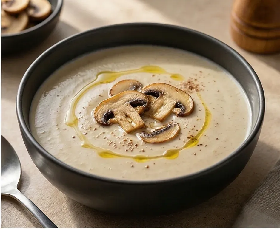 Velouté de Champignons et Poireaux au Lait d'Avoine