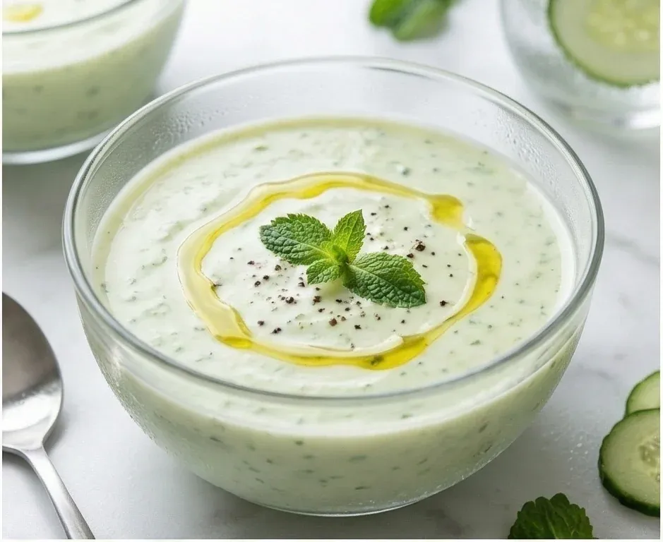 Crème froide de concombre et yaourt (style tzatziki liquide)