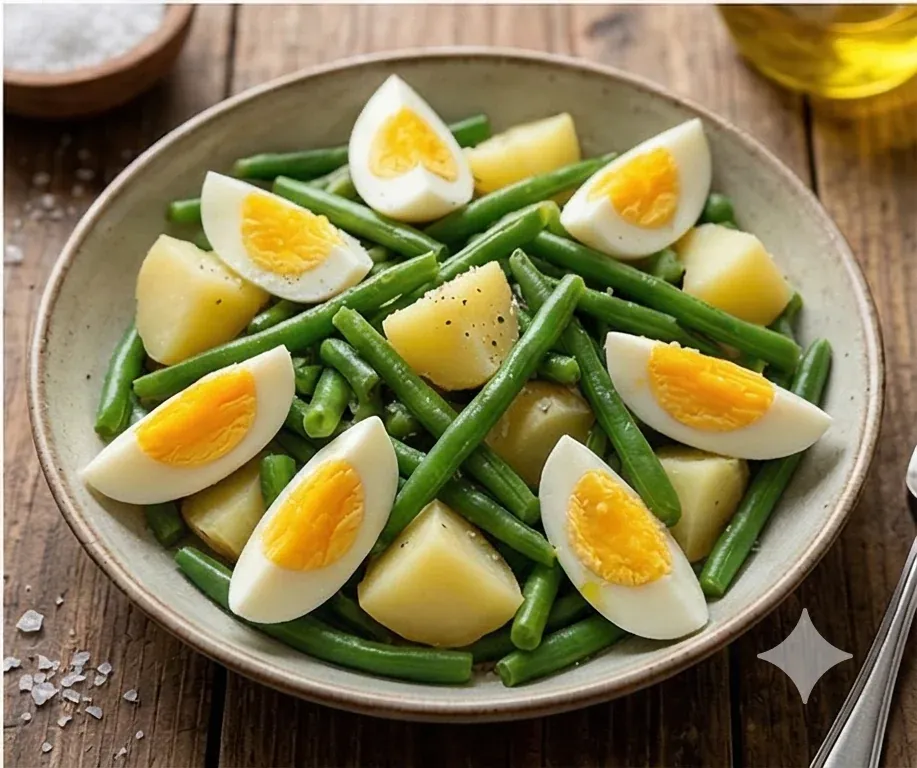 Salade Tiède de Haricots Verts, Pomme de Terre et Œuf