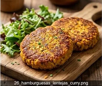 Burgers de Lentilles Corail au Curry